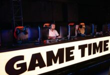 Professional gamers competing in a team tournament, capturing the excitement of eSports.