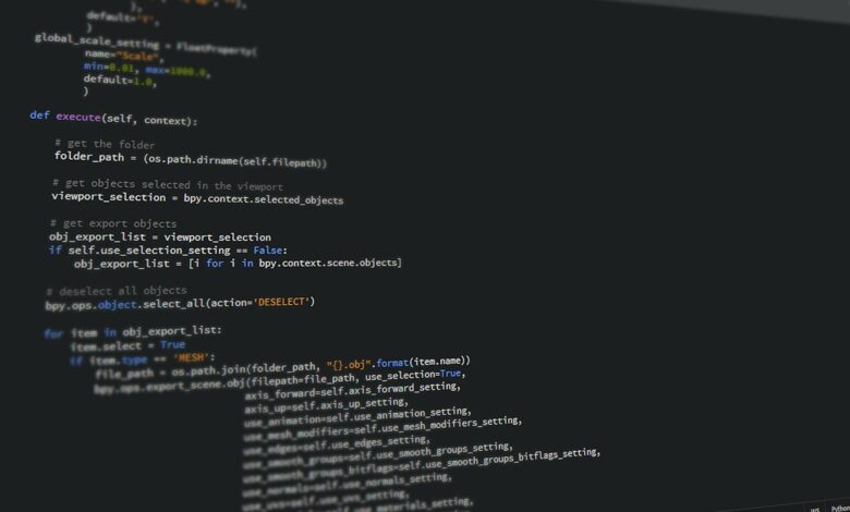 Close-up view of Python code on a computer screen, reflecting software development and programming.