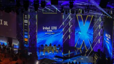 Electrifying atmosphere at Intel Extreme Masters Katowice 2022 esports event.