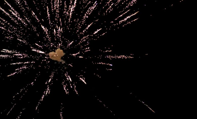 A captivating display of fireworks lighting up a dark night sky, perfect for celebrations.