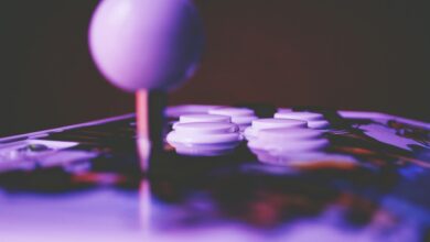 A vibrant close-up image of an arcade joystick and buttons, capturing a retro gaming mood.