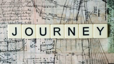 Vintage map background with scrabble tiles spelling 'Journey'. Ideal for travel and adventure themes.