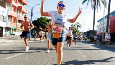 Energetic runners participating in a city marathon, showcasing enthusiasm and sportsmanship.