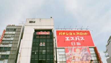 Vibrant billboards showcasing anime and advertisements on skyscrapers in Taito City, Tokyo.