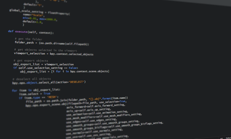 Close-up view of Python code on a computer screen, reflecting software development and programming.