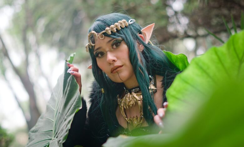A captivating image of a forest elf in natural surroundings, evoking fantasy and mystery.