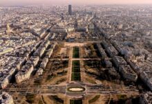 Stunning aerial view of Paris showcasing iconic cityscape and architecture.