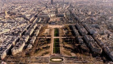 Stunning aerial view of Paris showcasing iconic cityscape and architecture.