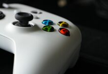 Focus on Xbox controller buttons highlighting gaming technology and design.