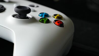 Focus on Xbox controller buttons highlighting gaming technology and design.
