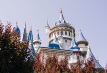 Charming fairytale castle with blue turrets in Eskişehir, Türkiye.