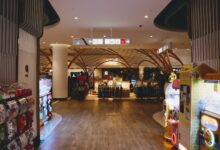 Stylish shopping mall interior in Phuket, Thailand featuring unique architectural design.