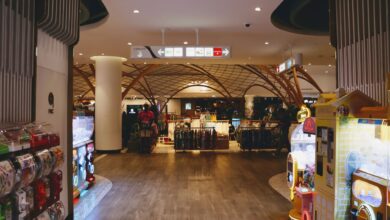 Stylish shopping mall interior in Phuket, Thailand featuring unique architectural design.