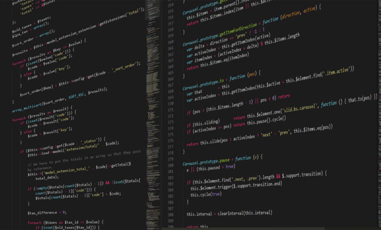 Close-up view of programming code in a text editor on a computer screen.