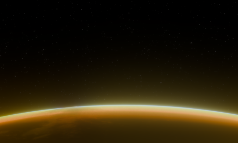 Breathtaking image of Earth from space at sunrise, highlighting its curvature and atmosphere.