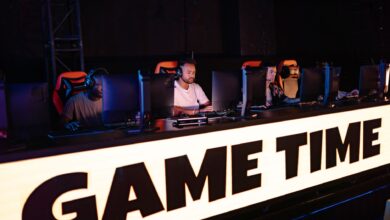 Professional gamers competing in a team tournament, capturing the excitement of eSports.