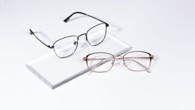 Modern eyewear with sleek design on a white background, showcasing optical fashion.