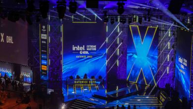 Electrifying atmosphere at Intel Extreme Masters Katowice 2022 esports event.