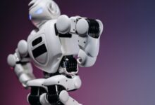 Close-up of a futuristic white robot showcasing innovation and design.