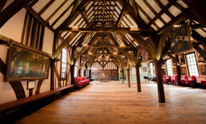 Explore the majestic timber-framed hall reflecting York's rich history and architectural heritage.