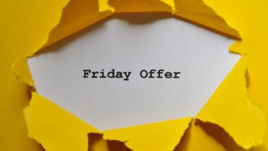 Eye-catching torn paper with Friday Offer text for promotions.