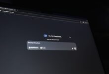 A dark-themed chat interface displaying an AI assistant conversation starter on a screen.