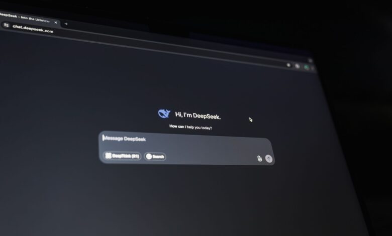 A dark-themed chat interface displaying an AI assistant conversation starter on a screen.
