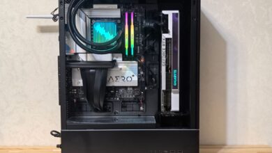 An ultra-modern gaming PC build showcasing RGB lighting and advanced components.